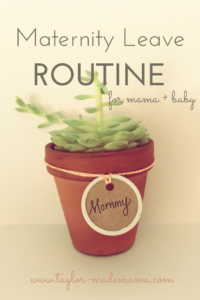 new mom's example of the routine she established with her newborn during maternity leave. 