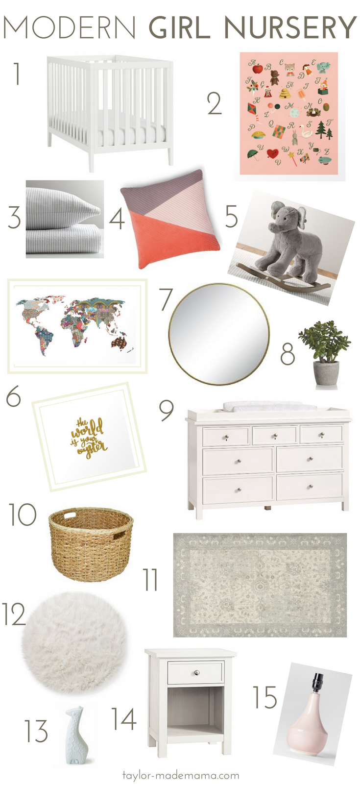 Modern girl nursery reveal. Nursery decor