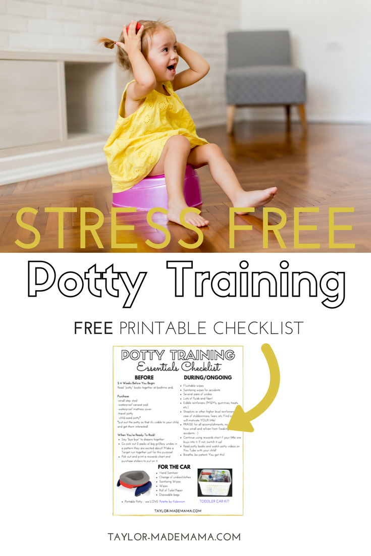 stress free potty training essentials. How to potty train a toddler. Potty training checklist